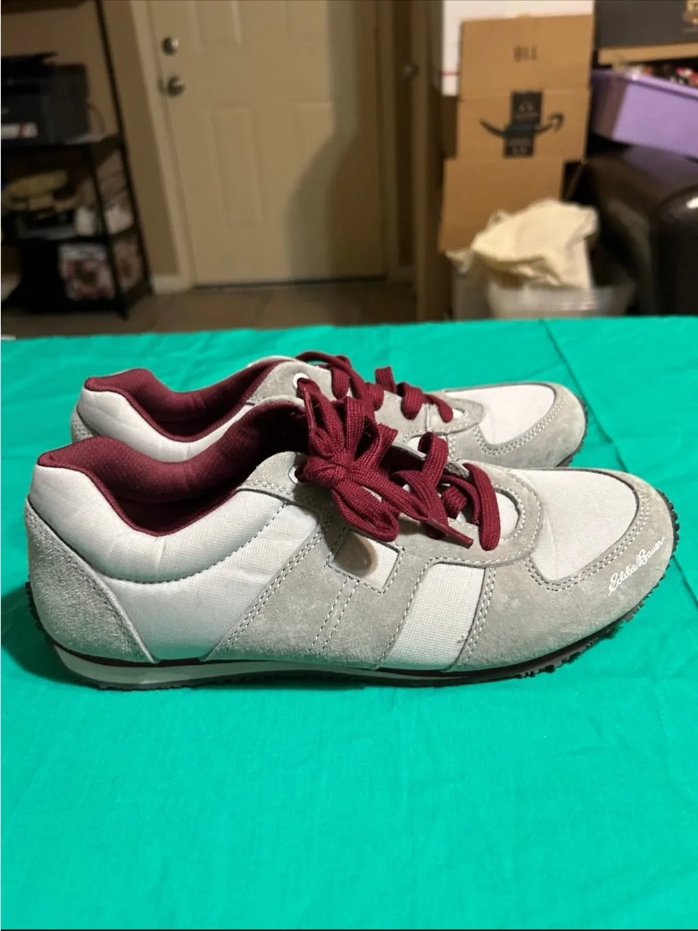 Eddie Bauer Gray and Burgundy Men's  Sneakers